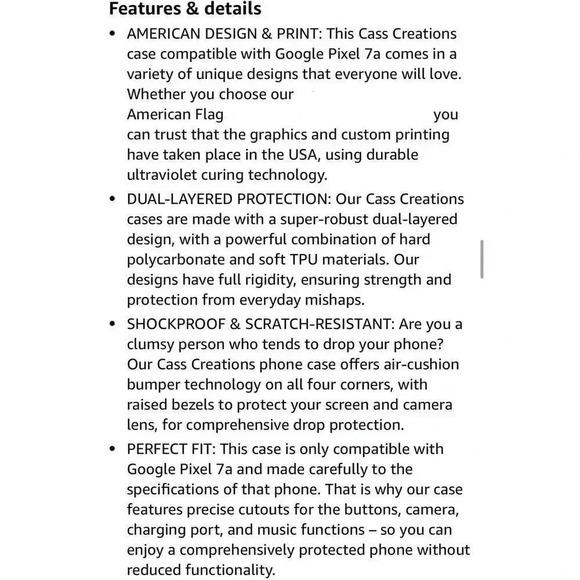American Flag Case Compatible with Google Pixel 7a Hybrid Shockproof Bumper - Picture 10 of 11